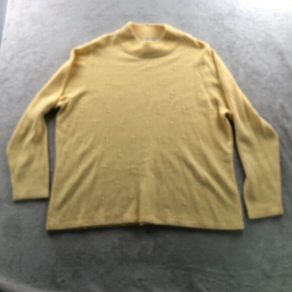 Studio Works Womens Sweater Size 2X Long Sleeve High Neck Pullover Yellow Knit - Picture 7 of 8